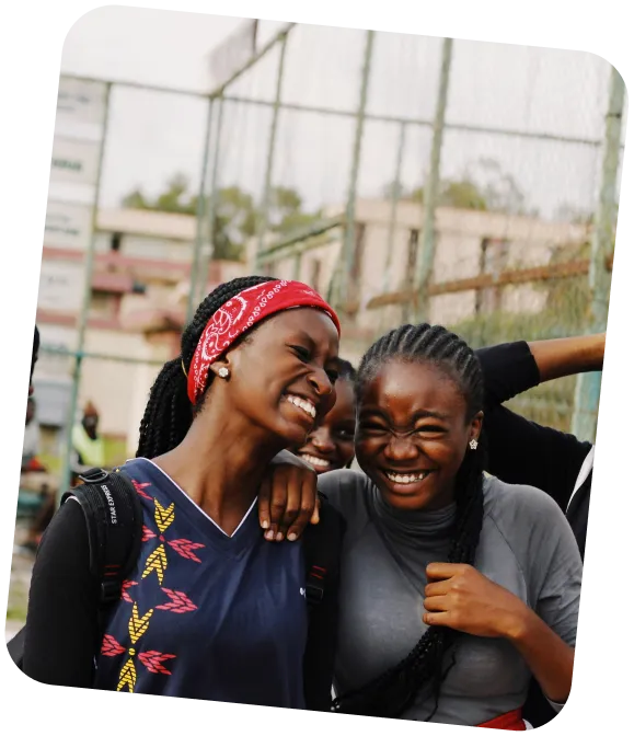 Friends laughing together